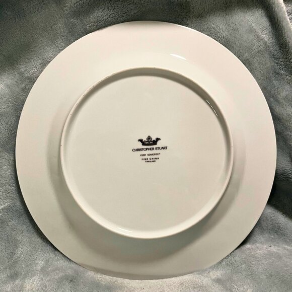 Vintage 1990s Christopher Stuart Somerset Fine China Dinner Plates – Set of 6 (1 - Picture 3 of 7